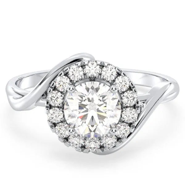 Celestial Glow Round Cut Moissanite Halo Ring