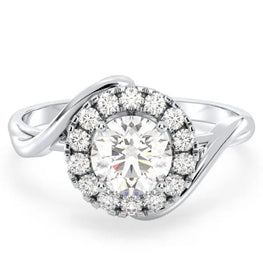 Celestial Glow Round Cut Moissanite Halo Ring