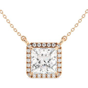 3.04 Ct gold pendant necklace with delicate chain and charm.