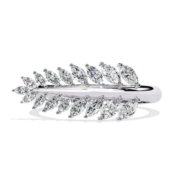 Olive Leaf Moissanite Personalized Ring