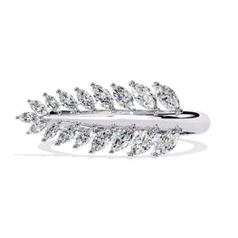Olive Leaf Moissanite Personalized Ring