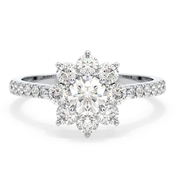 Eternal Spark Premium Round Moissanite Halo Ring