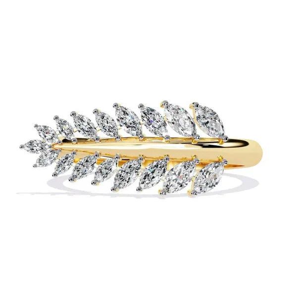 Olive Leaf Moissanite Personalized Ring