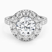 Vintage diamond engagement ring with sapphire accents White Gold Diamond Ring 