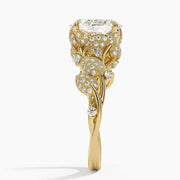 Vintage style engagement ring with sapphire - Women Diamond Engagement Ring 