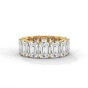 9.26 Emerald cut Wedding Gold Band  For Unique Diamond Ring . 