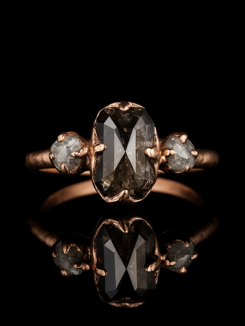 Natural & Rough Diamond Elegant Wedding Ring