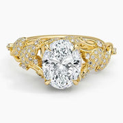 Vintage style engagement ring with sapphire - Women Diamond Engagement Ring 