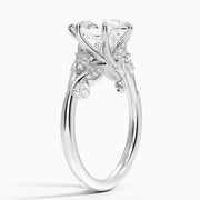 Pear diamond engagement ring in white gold - Women Engagement Ring . 