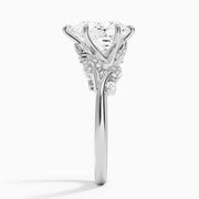 Pear diamond engagement ring in white gold - Women Engagement Ring . 