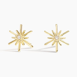 Raya Diamond Earrings in 14k Yellow Gold Plated