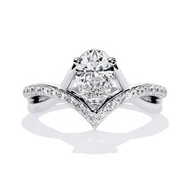 Elegant Moissanite Chevron Ring