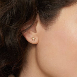 Raya Diamond Earrings in 14k Yellow Gold Plated