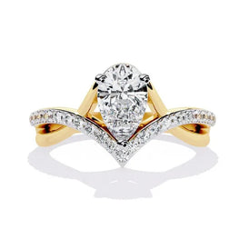 Elegant Moissanite Chevron Ring