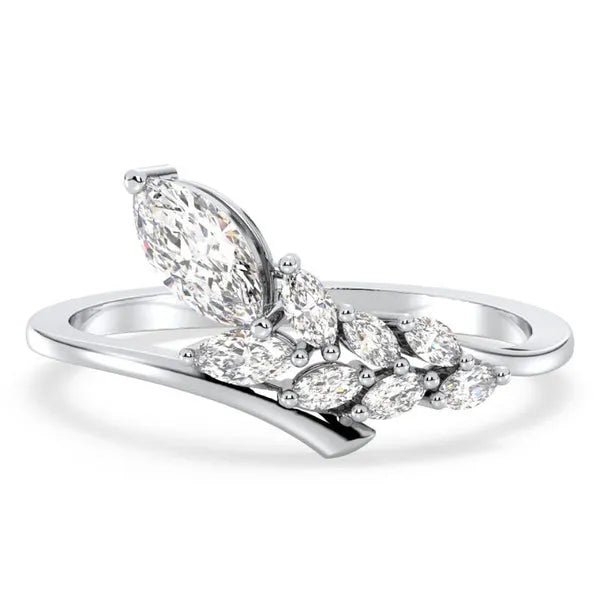Elegant Marquise Shape Diamond Moissanite Ring
