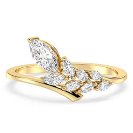 Elegant Marquise Shape Diamond Moissanite Ring
