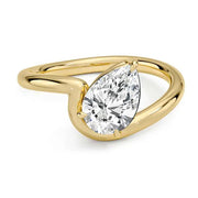 Lab grown Pear cut engagement ring- Women Unique Shaped Diamond Ring 