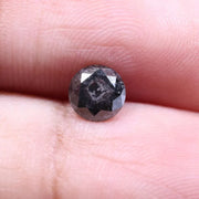 0.83 Ct Natural Salt and Pepper Diamond, Round Rose Cut Rustic Diamond, Loose Diamond for Engagement Ring, Rare Conflict Free Stone