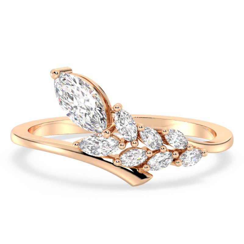 Elegant Marquise Shape Diamond Moissanite Ring