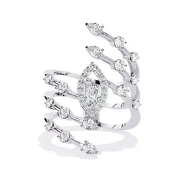 Sparkling Cocktail Moissanite Unique Ring