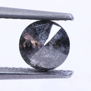 0.83 Ct Natural Salt and Pepper Diamond, Round Rose Cut Rustic Diamond, Loose Diamond for Engagement Ring, Rare Conflict Free Stone