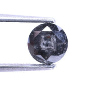 0.83 Ct Natural Salt and Pepper Diamond, Round Rose Cut Rustic Diamond, Loose Diamond for Engagement Ring, Rare Conflict Free Stone