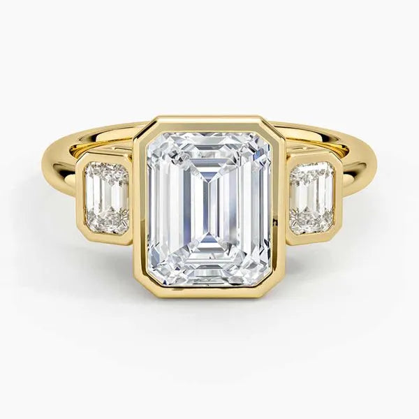 Elegant Moissanite Three Stone Ring