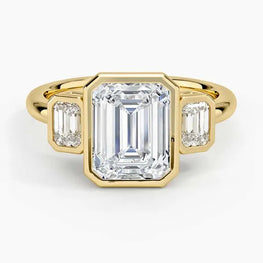 Elegant Moissanite Three Stone Ring