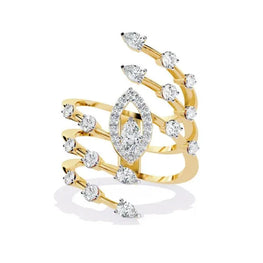 Sparkling Cocktail Moissanite Unique Ring