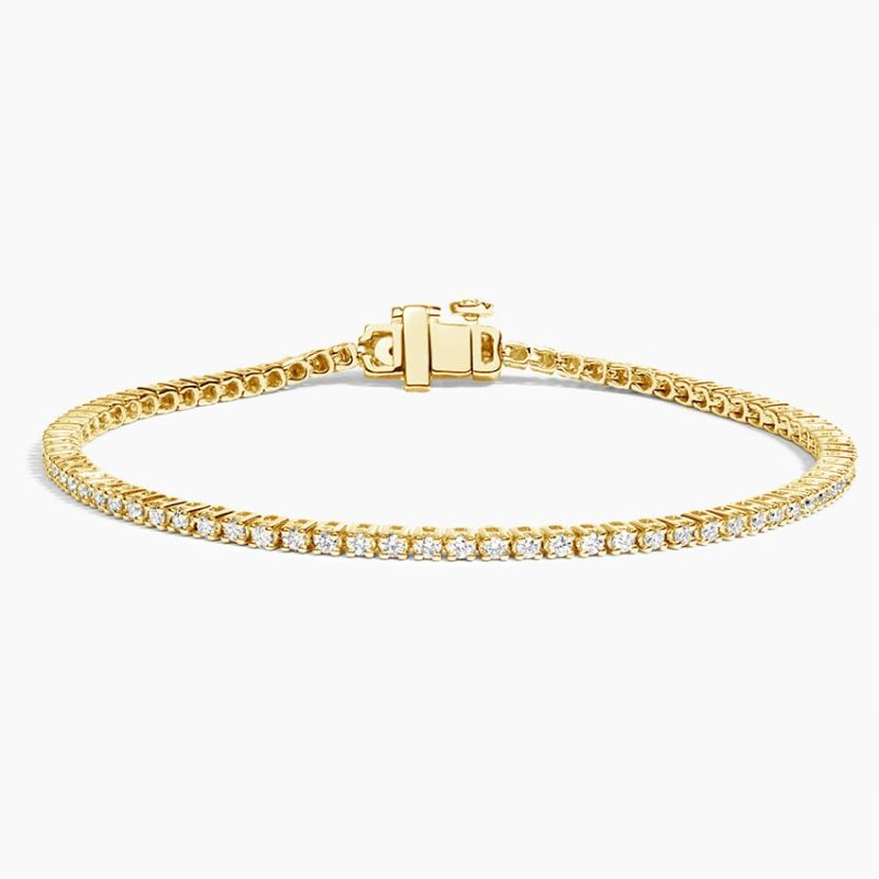 Classy Diamond Tennis Bracelet in 14k Yellow Gold Plated