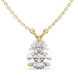 2.34 Ct Real diamond necklace with natural diamonds in gold setting.