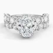 Vintage style engagement ring with sapphire- Women Special Ring Diamond Ring.