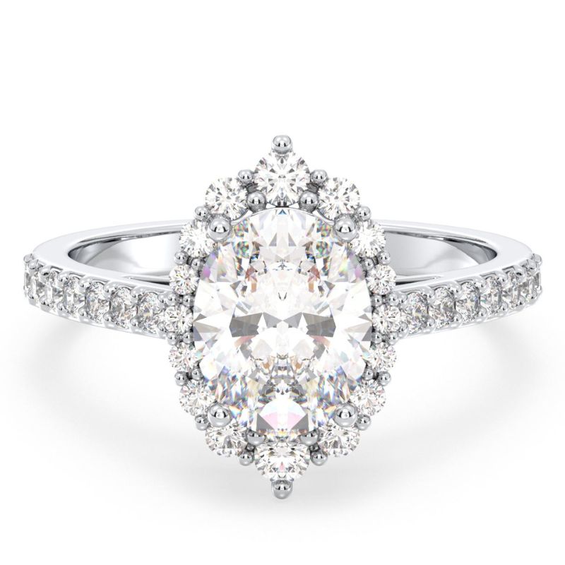 Elegant Round Cut Moissanite Floral Ring