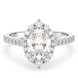Elegant Round Cut Moissanite Floral Ring