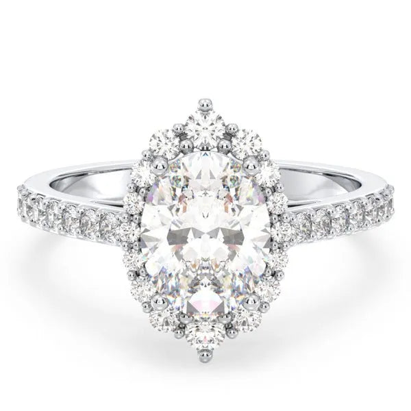 Elegant Round Cut Moissanite Floral Ring