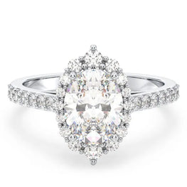 Elegant Round Cut Moissanite Floral Ring