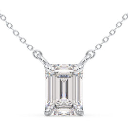 Solitaire Emerald Moissanite Personalized Necklace