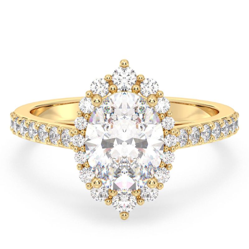 Elegant Round Cut Moissanite Floral Ring