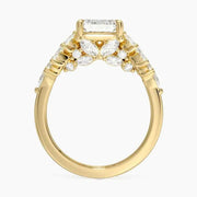Lab grown Radiant cut engagement ring-Gold Plated Diamond Ring 