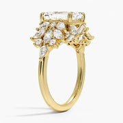 Lab grown Radiant cut engagement ring-Gold Plated Diamond Ring 