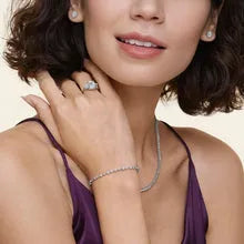 Bezel Setting Moissanite Diamond Link Tennis Bracelet