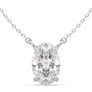 3.27 Ct Womens gold necklace with delicate chain and pendant.