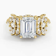 Lab grown Radiant cut engagement ring-Gold Plated Diamond Ring 