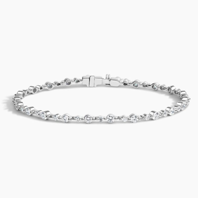 Bezel Setting Moissanite Diamond Link Tennis Bracelet