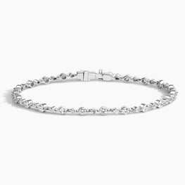 Bezel Setting Moissanite Diamond Link Tennis Bracelet