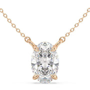 3.27 Ct Womens gold necklace with delicate chain and pendant.