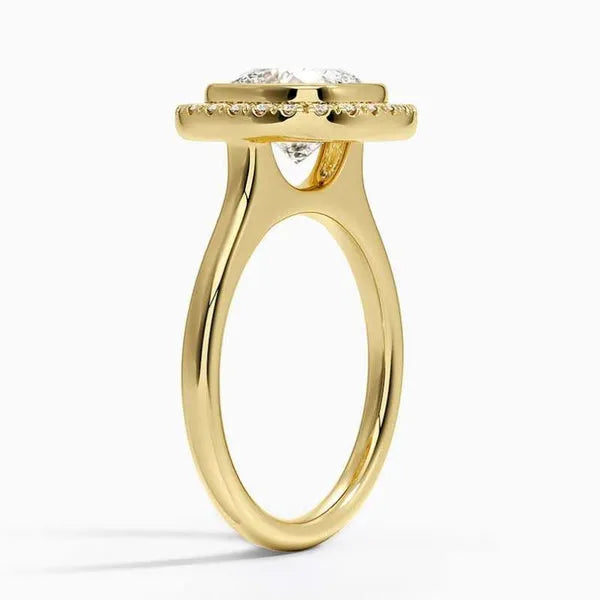 Elegant Moissanite Hidden Halo Ring