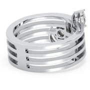 4.37 Ct  Mix Shape Four Lane Ring - Guys with Wedding Rings