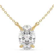 3.27 Ct Womens gold necklace with delicate chain and pendant.