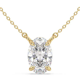 3.27 Ct Womens gold necklace with delicate chain and pendant.